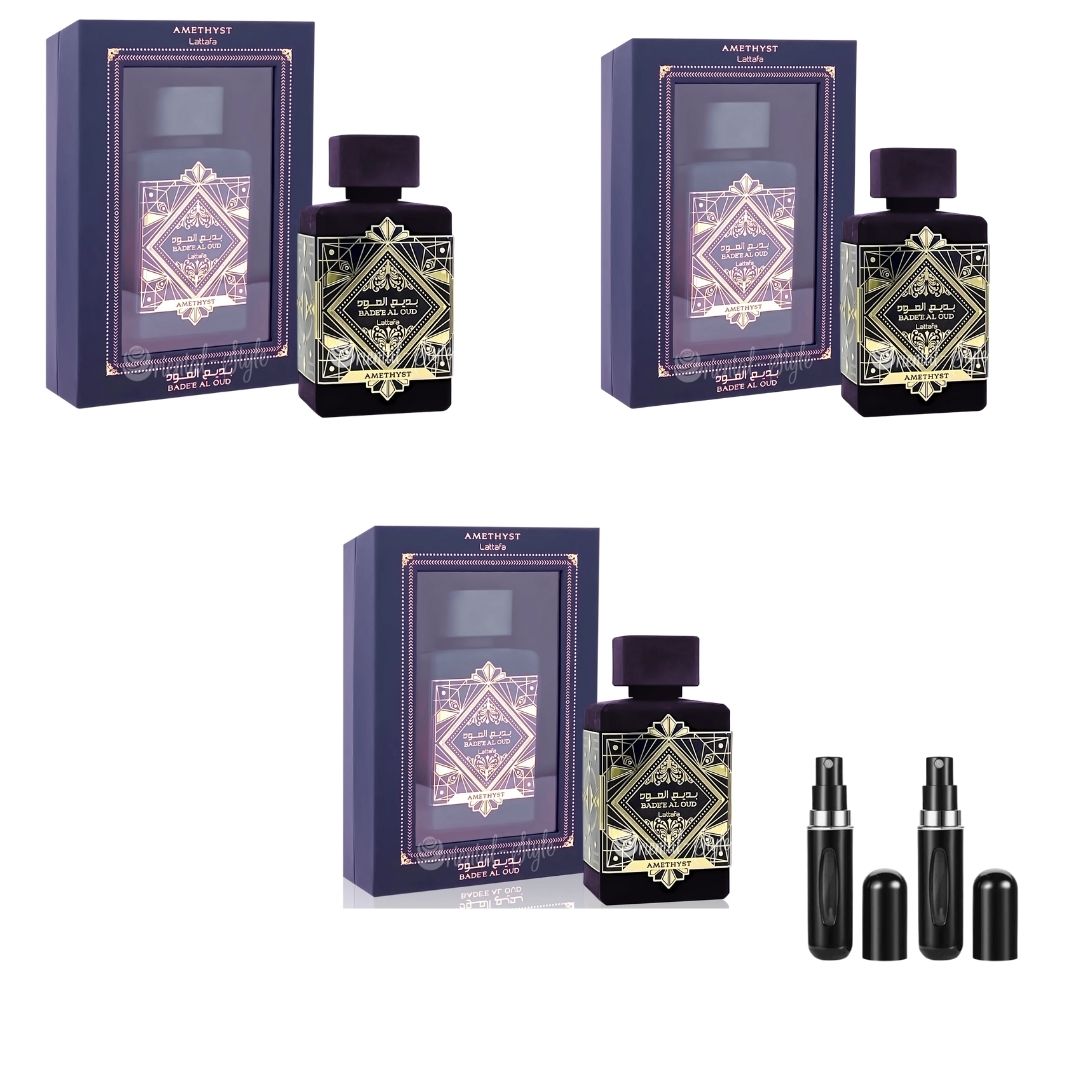 3 UNIDADES AMETHYSTA EN COFRE+2PERFUMERO